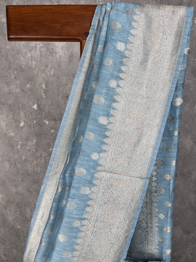 SILK LINEN BANARASI SAREE - Image 2