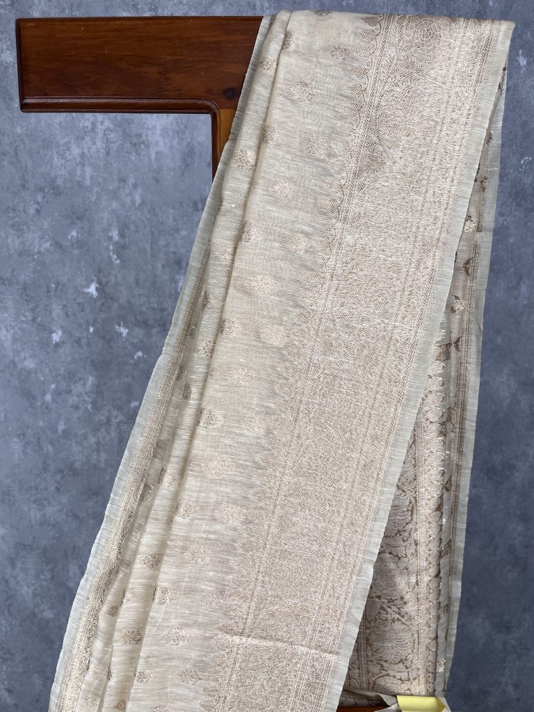 SILK LINEN BANARASI SAREE - Image 2