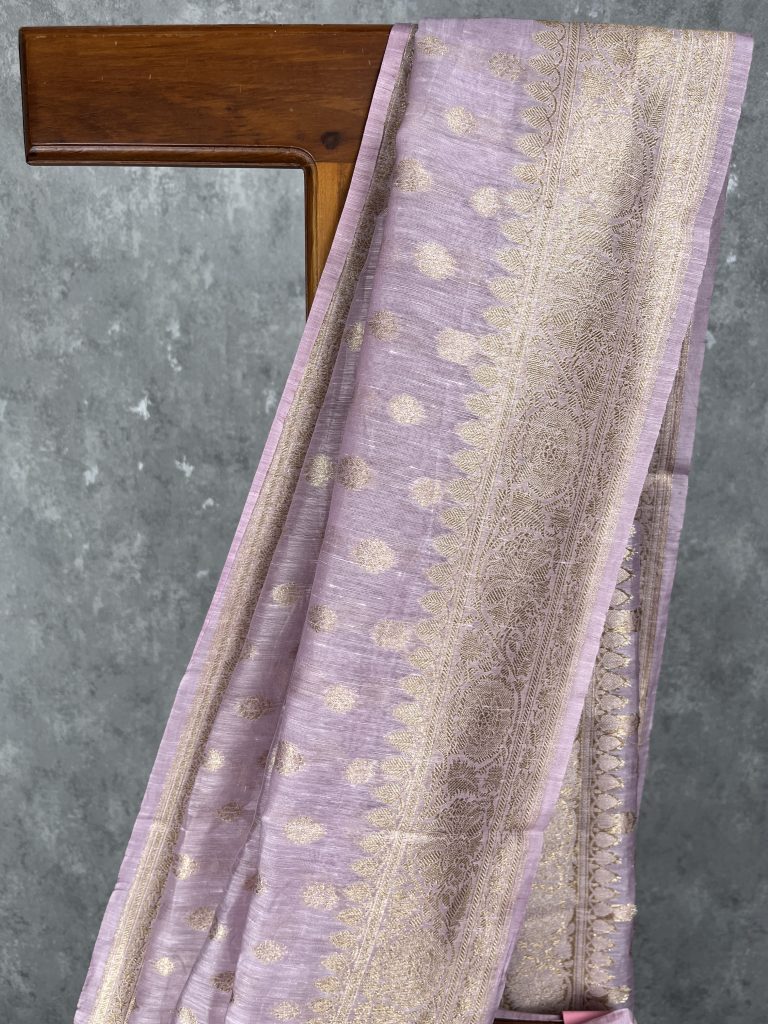 SILK LINEN BANARASI SAREE - Image 2
