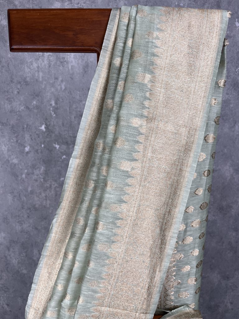 SILK LINEN BANARASI SAREE - Image 2