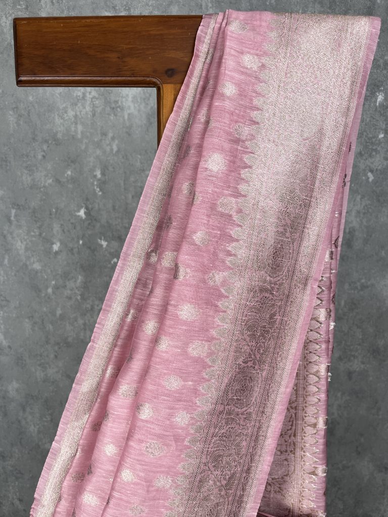 SILK LINEN BANARASI SAREE - Image 2
