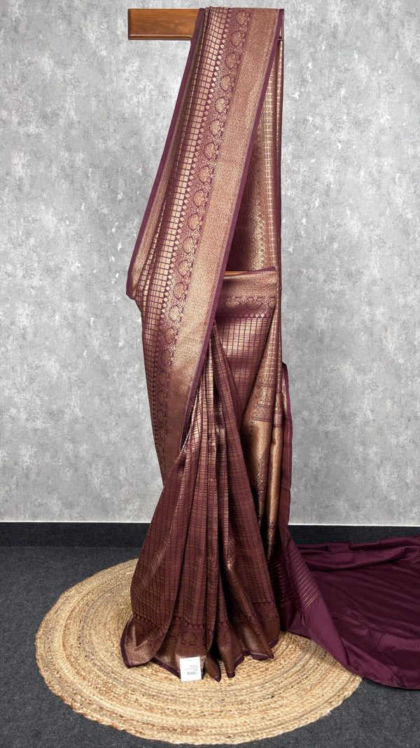 SEMI KATAN ANTIQUE ZARI BANARASI SAREE