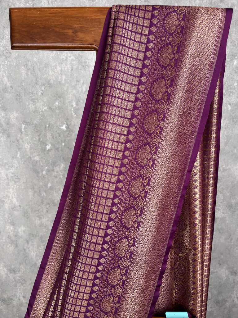 SEMI KATAN ANTIQUE ZARI BANARASI SAREE - Image 2