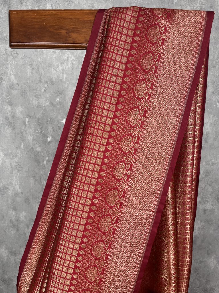 SEMI KATAN ANTIQUE ZARI BANARASI SAREE - Image 2
