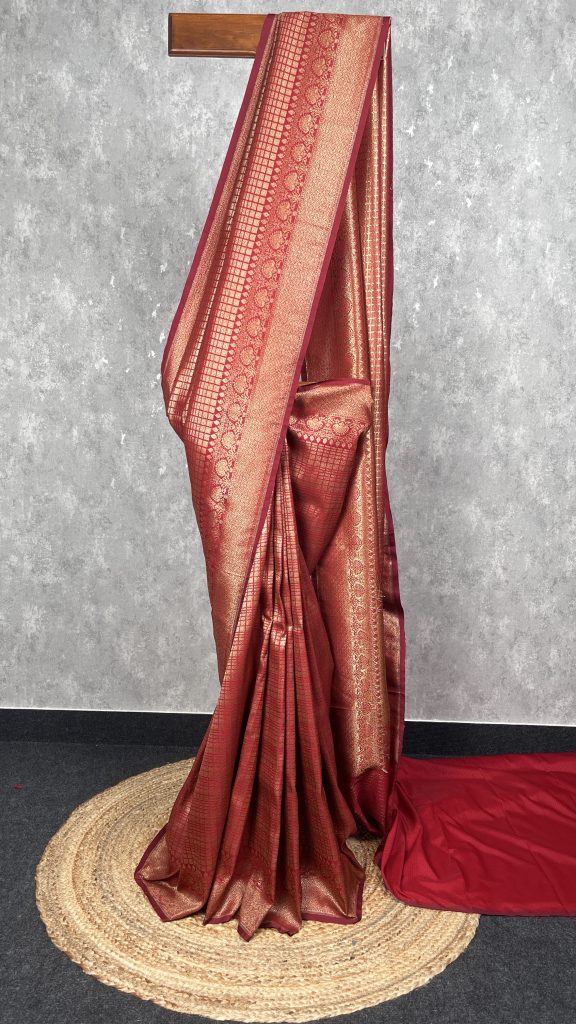 SEMI KATAN ANTIQUE ZARI BANARASI SAREE