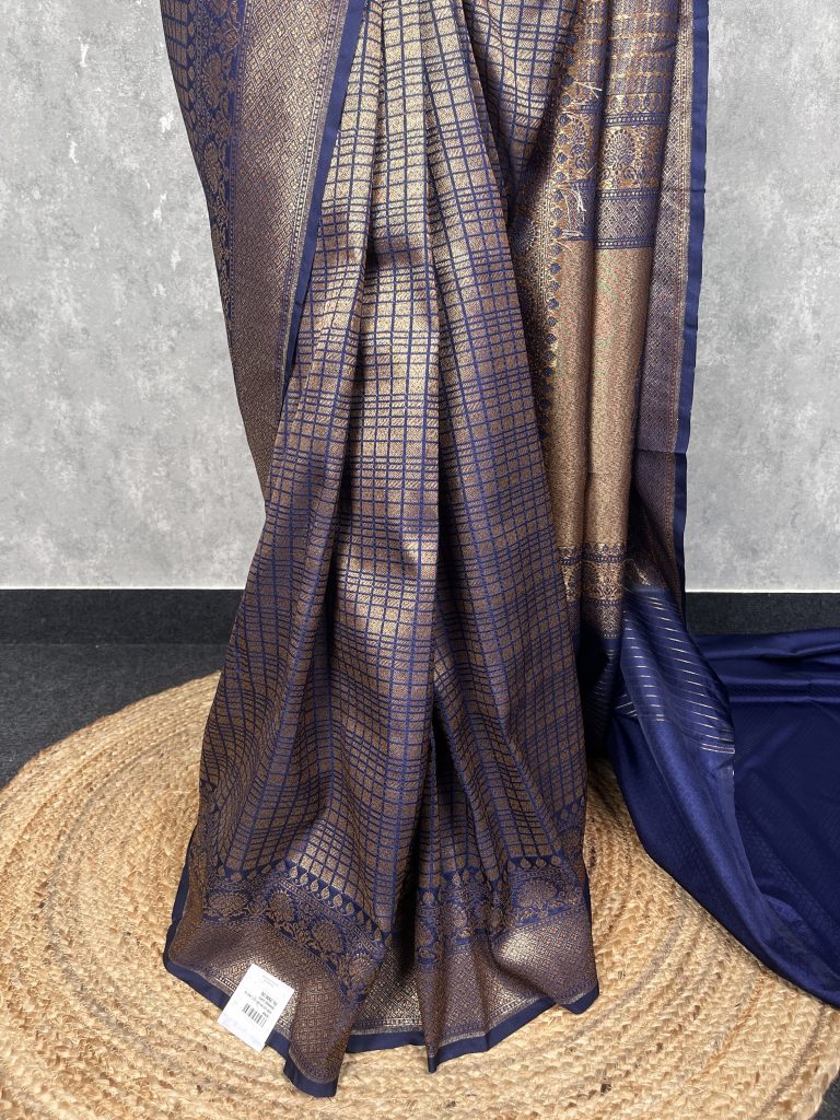 SEMI KATAN ANTIQUE ZARI BANARASI SAREE - Image 3