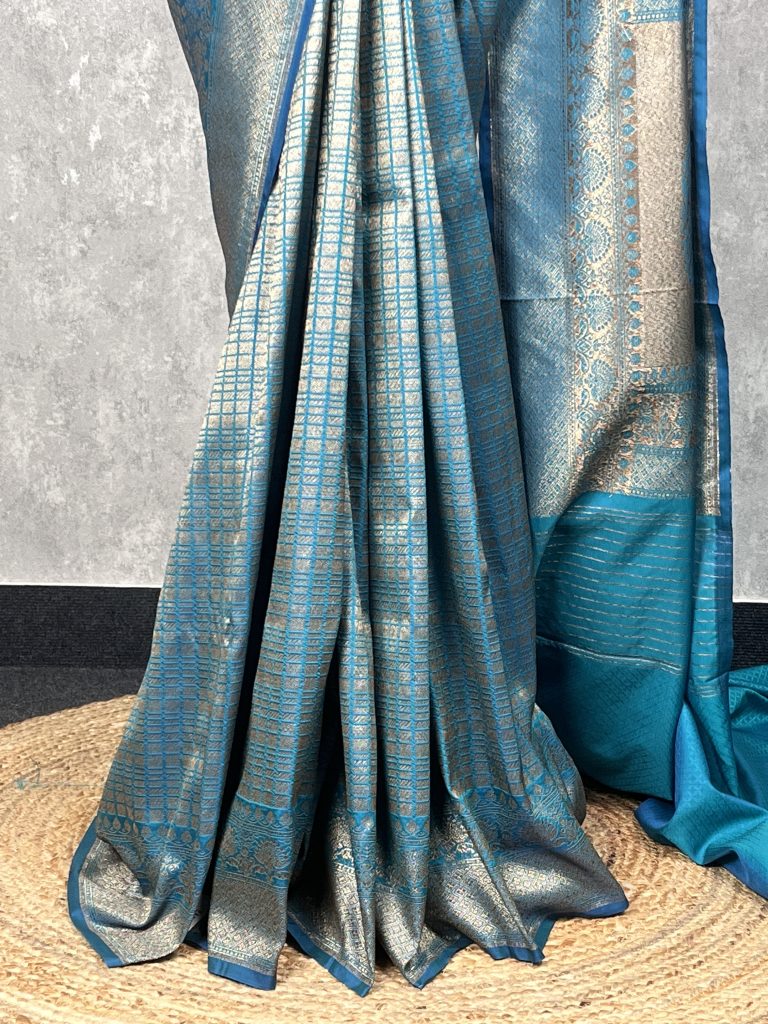 SEMI KATAN ANTIQUE ZARI BANARASI SAREE - Image 3