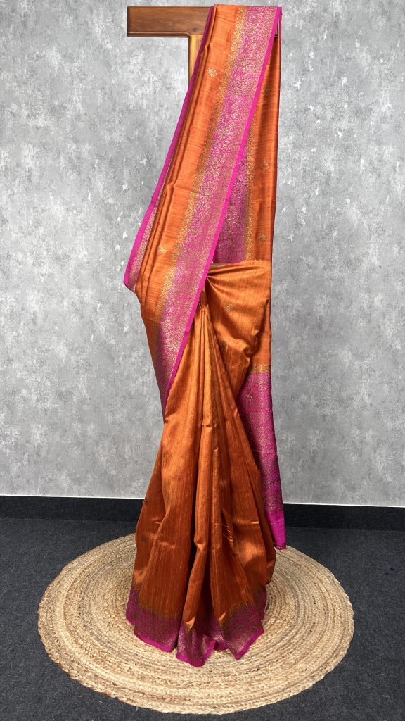 TUSSAR RAW SILK BANARASI SAREE