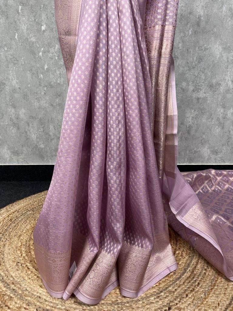 SILK ORGANZA WATER ZARI BANARASI SAREE - Image 3