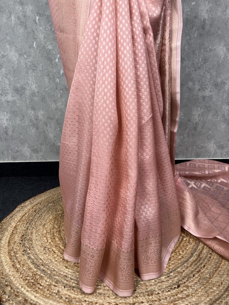 SILK ORGANZA WATER ZARI BANARASI SAREE - Image 3