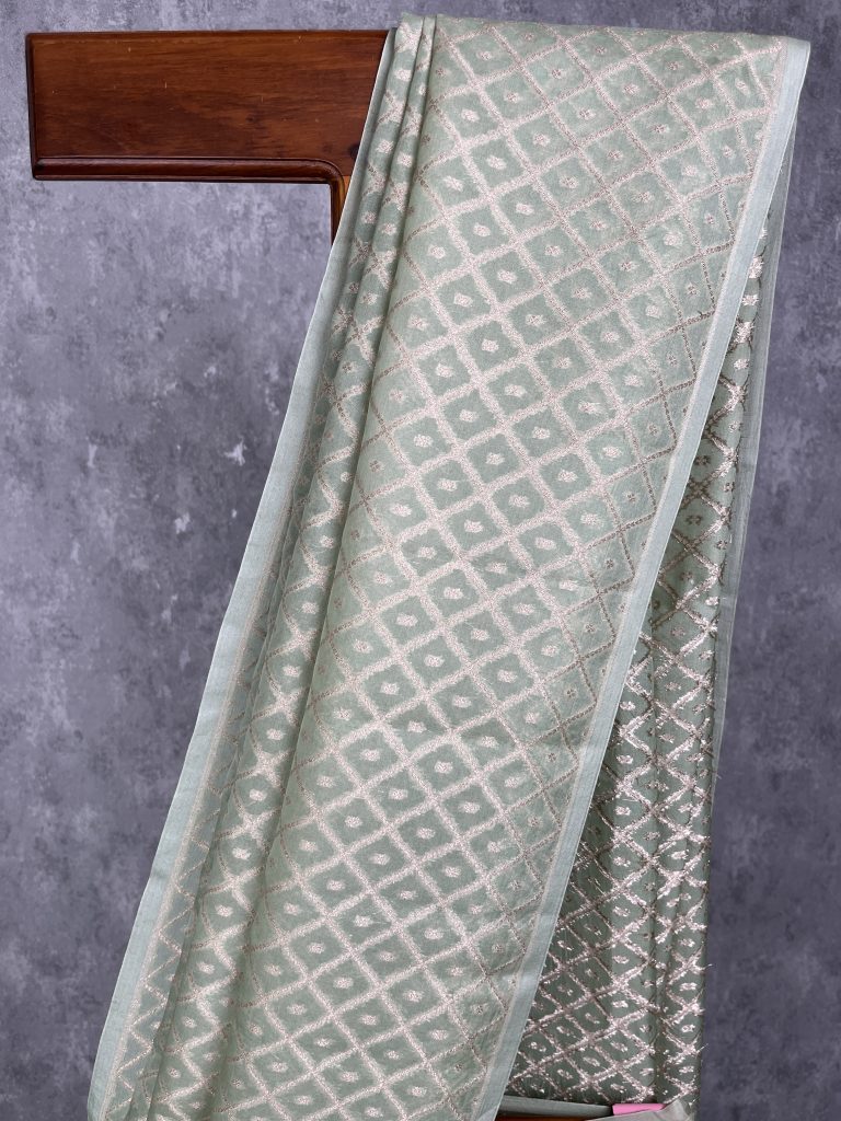 SILK ORGANZA WATER ZARI BANARASI SAREE - Image 2