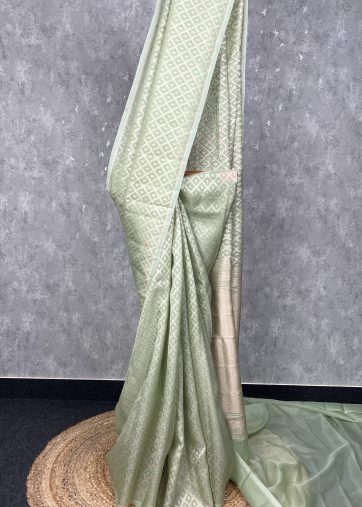 SILK ORGANZA WATER ZARI BANARASI SAREE