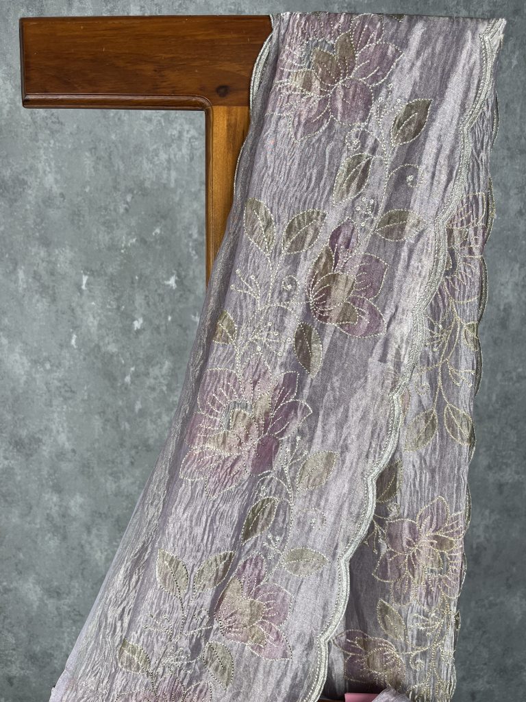 TISSUE SILK ORGANZA HAND PAINTED SAREE - Image 2