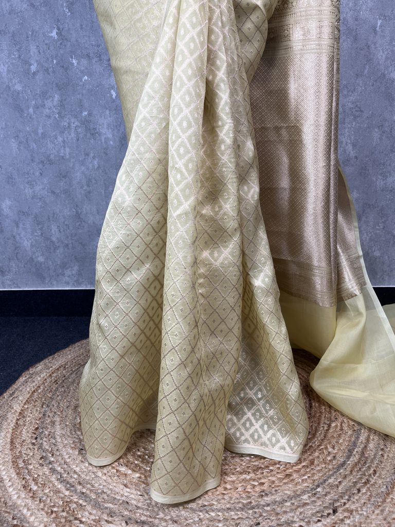SILK ORGANZA WATER ZARI BANARASI SAREE - Image 3