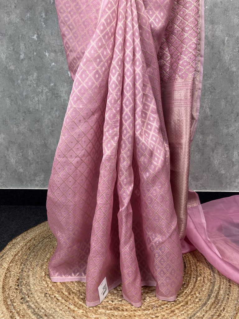 SILK ORGANZA WATER ZARI BANARASI SAREE - Image 3