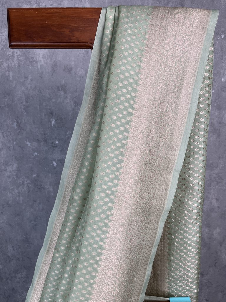 SILK ORGANZA WATER ZARI BANARASI SAREE - Image 2