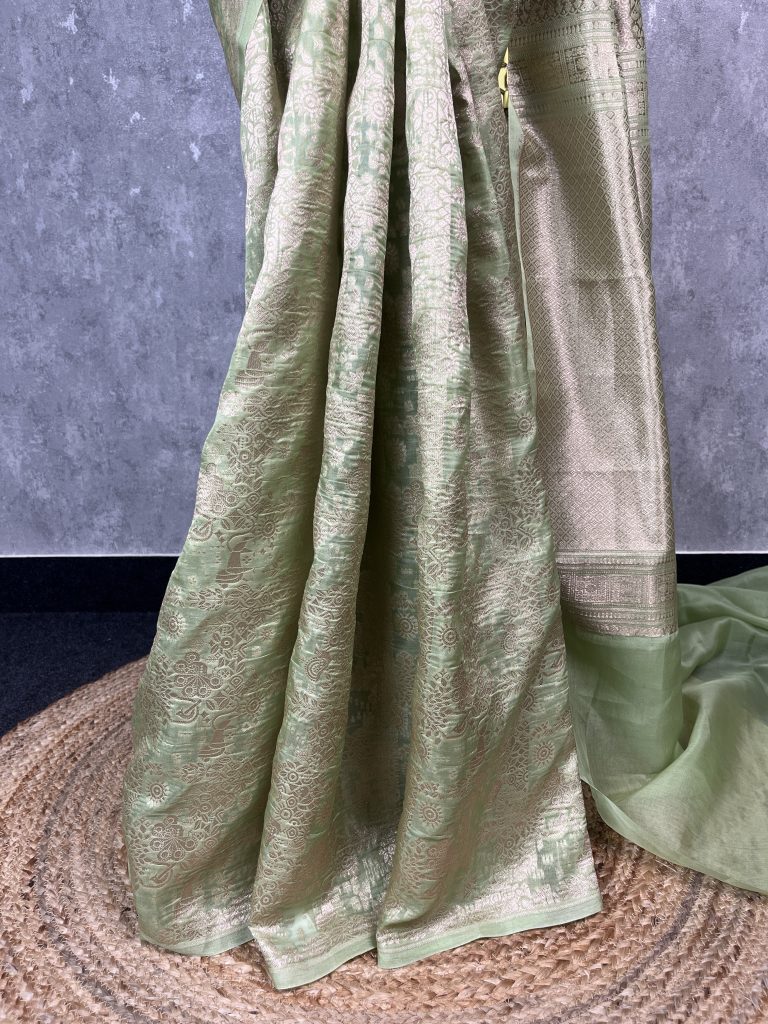 SILK ORGANZA WATER ZARI BANARASI SAREE - Image 3