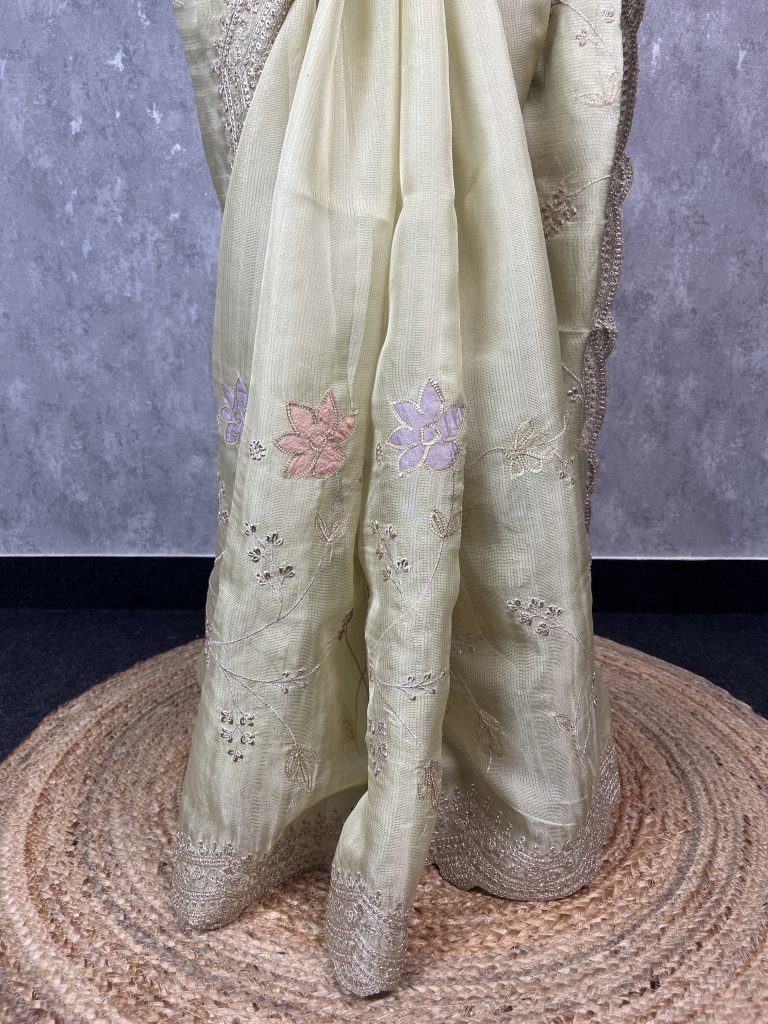 TISSUE KOTA EMBROIDERY SAREE - Image 3