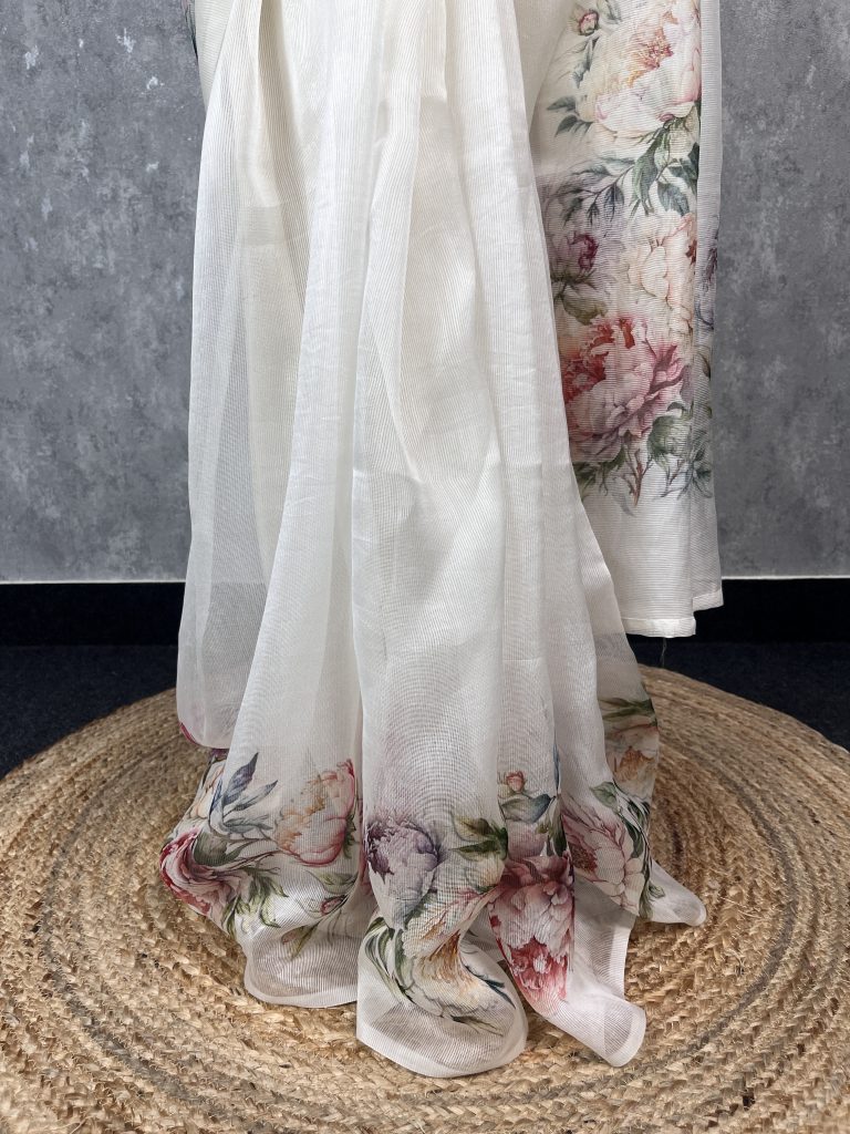 KOTA LINEN PRINTED SAREE - Image 3