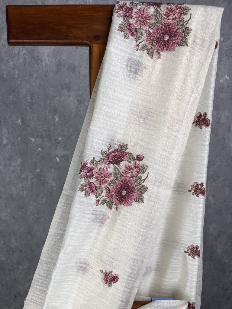 SEMI TUSSAR EMBROIDERY SAREE - Image 2