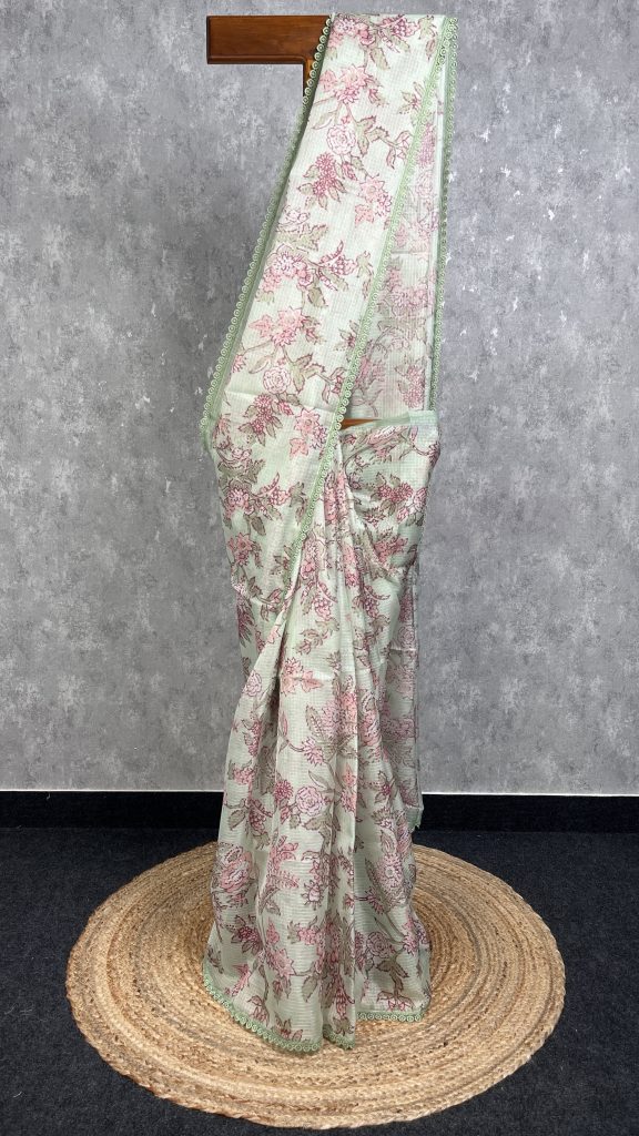 SEMI LINEN PRINTED SAREE