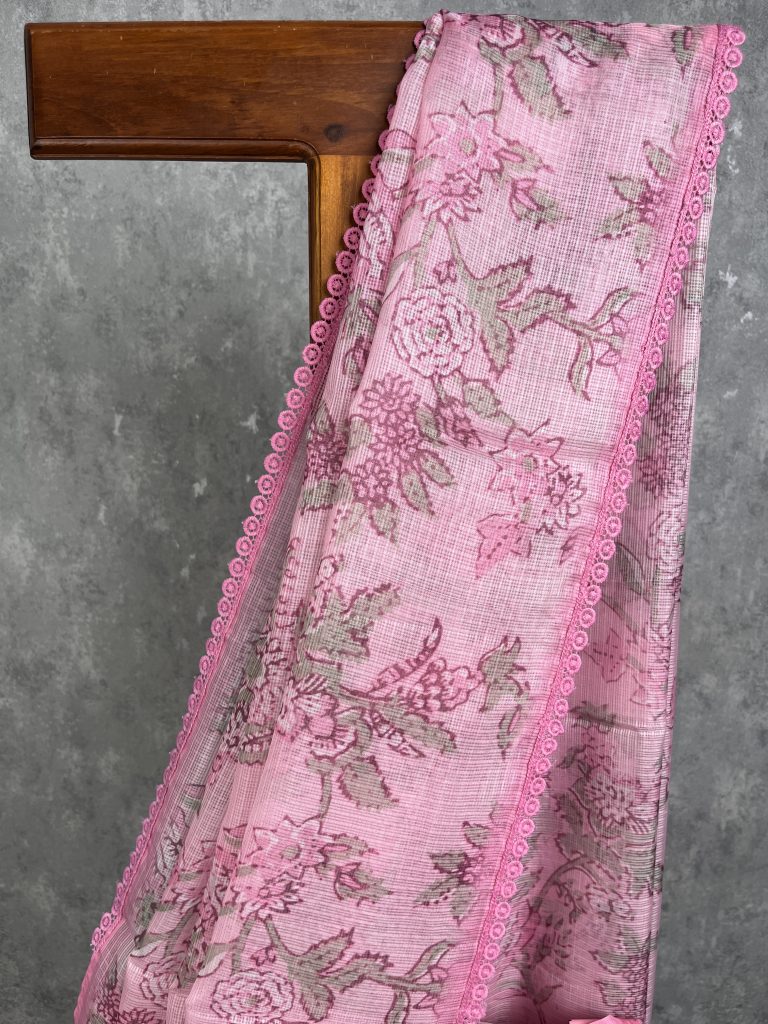 SEMI LINEN PRINTED SAREE - Image 2