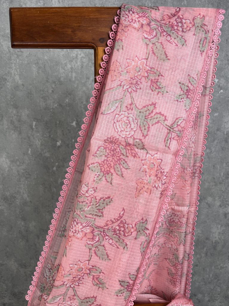 SEMI LINEN PRINTED SAREE - Image 2