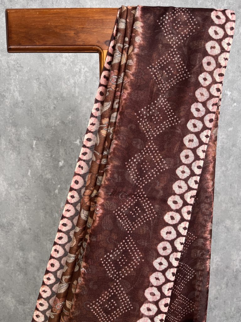 SEMI LINEN PRINTED SAREE - Image 2