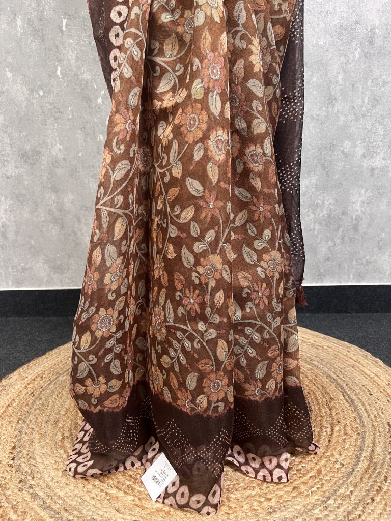 SEMI LINEN PRINTED SAREE - Image 3