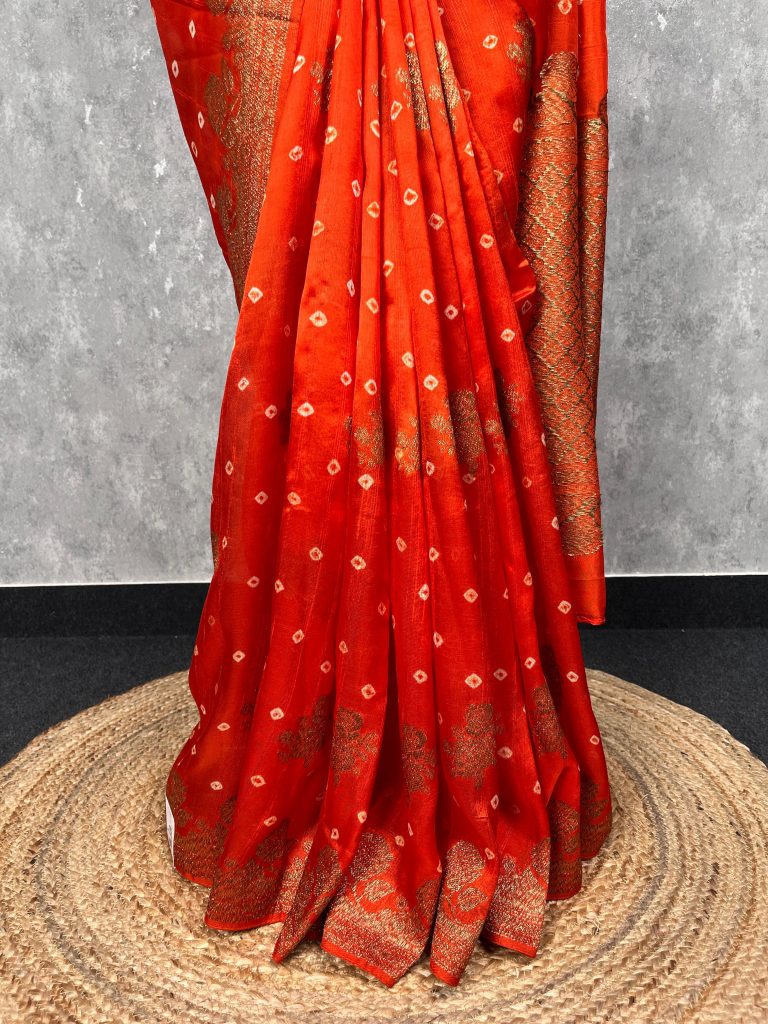 SEMI TUSSAR RAW SILK BANARASI SAREE - Image 3