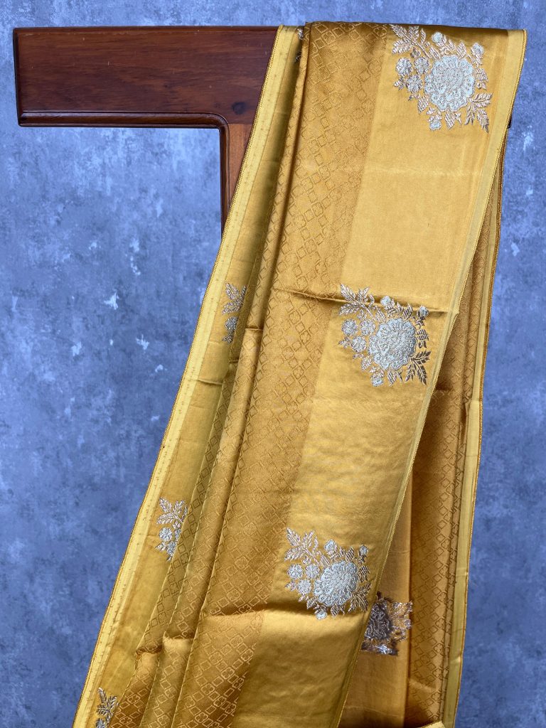 VISCOSE SATIN SILK BANARASI SAREE - Image 2
