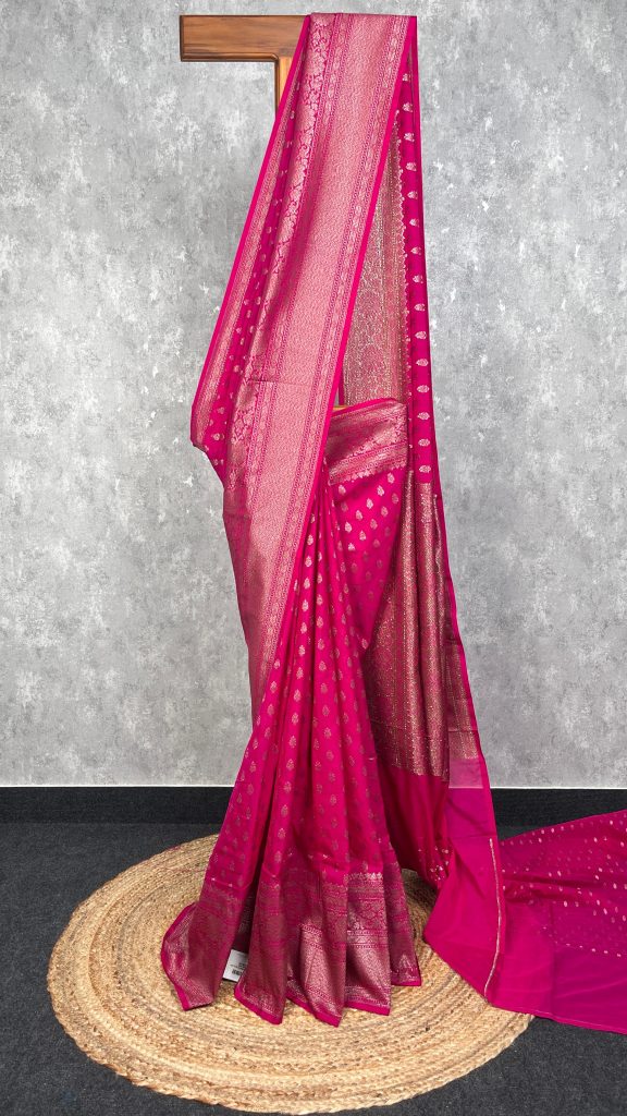 SEMI GEORGETTE ANTIQUE ZARI BANARASI SAREE