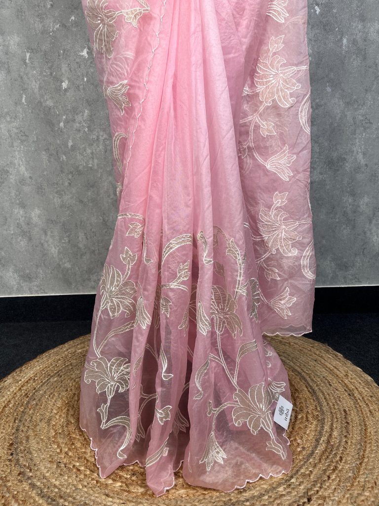 ORGANZA APPLIQUE SAREE - Image 3