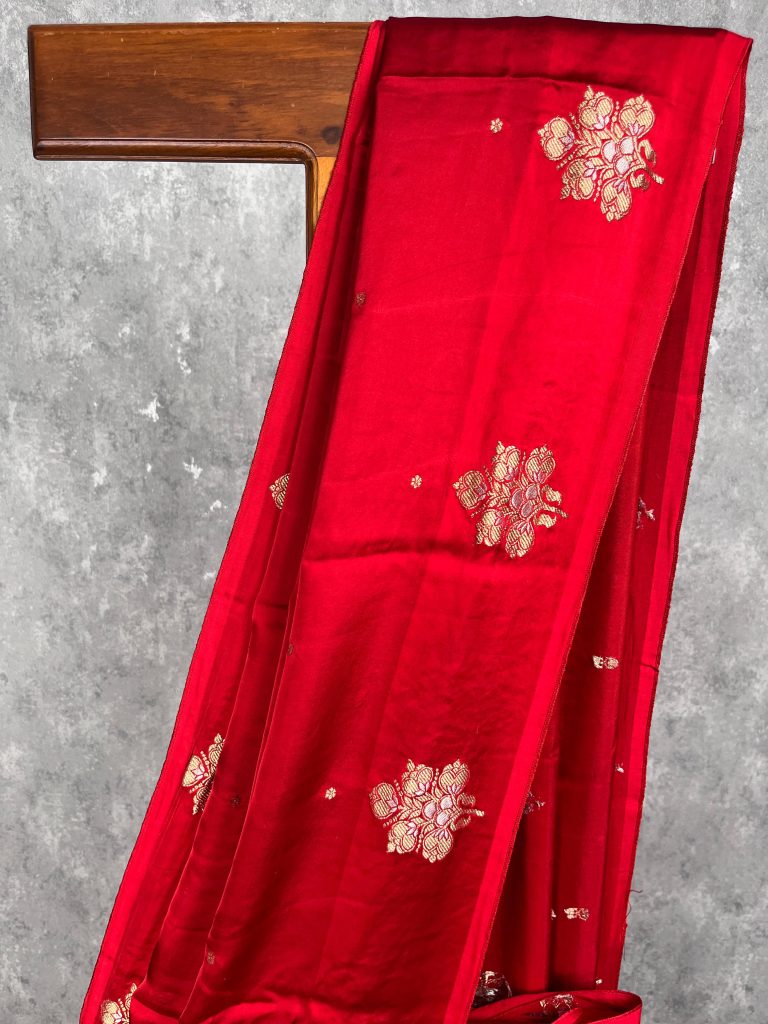 VISCOSE SATIN SILK BANARASI SAREE - Image 2