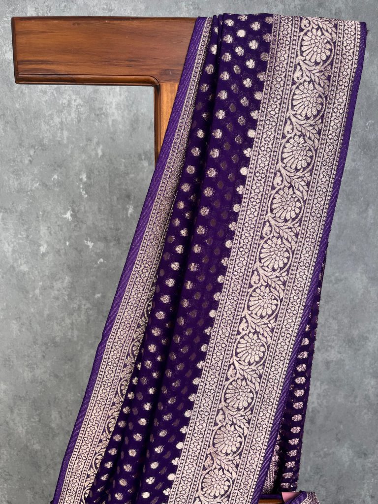 VISCOSE GEORGETTE BANARASI SAREE - Image 2