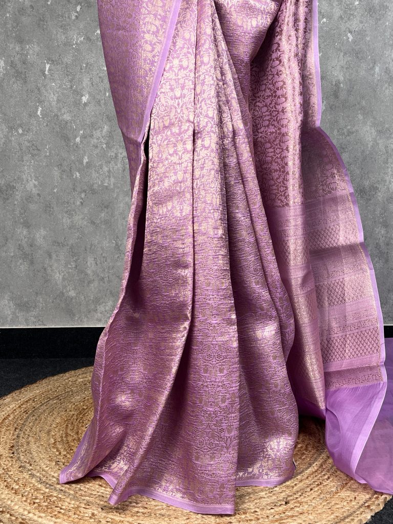 SILK ORGANZA WATER ZARI BANARASI SAREE - Image 3