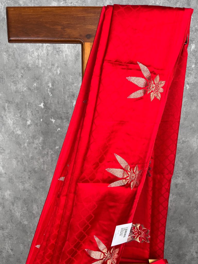 VISCOSE SATIN SILK BANARASI SAREE - Image 2