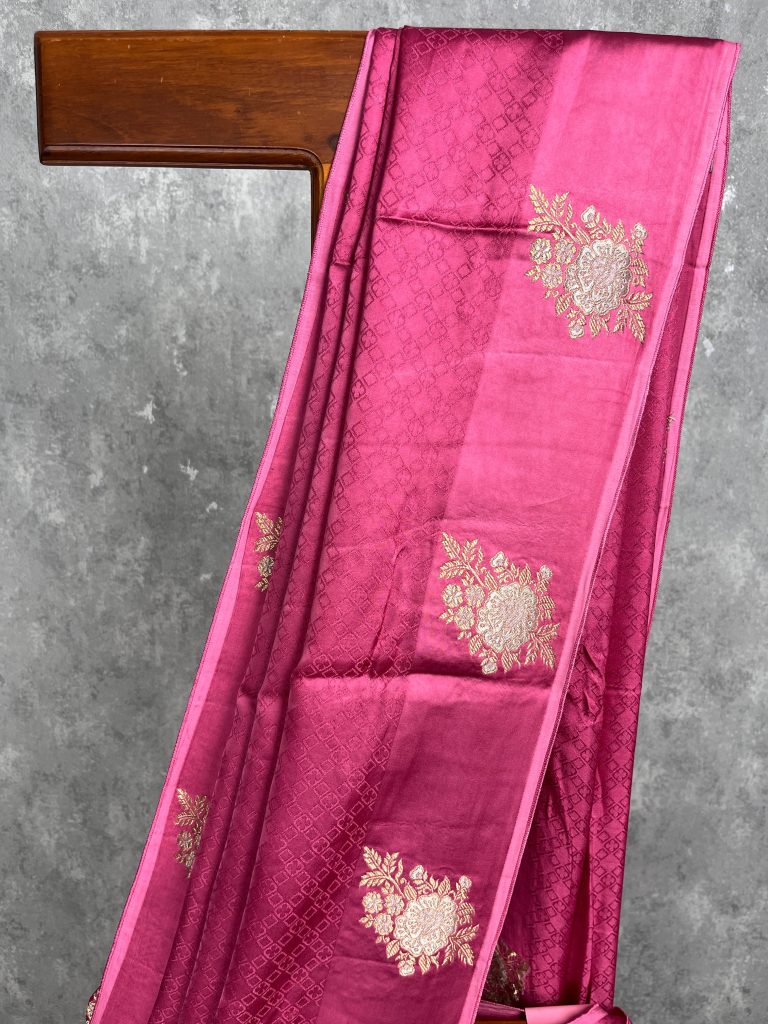 VISCOSE SATIN SILK BANARASI SAREE - Image 2