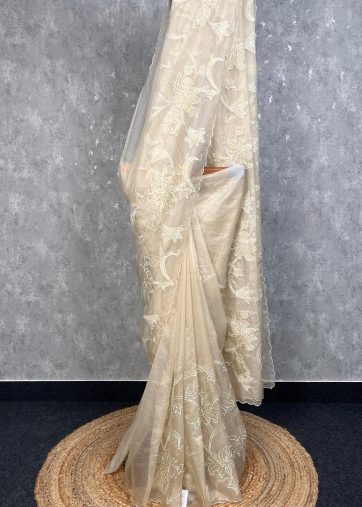 ORGANZA APPLIQUE SAREE