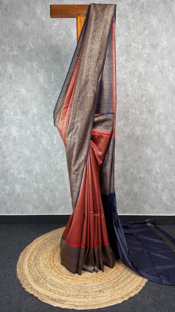 SEMI CHANDERI BROCADE BANARASI SAREE