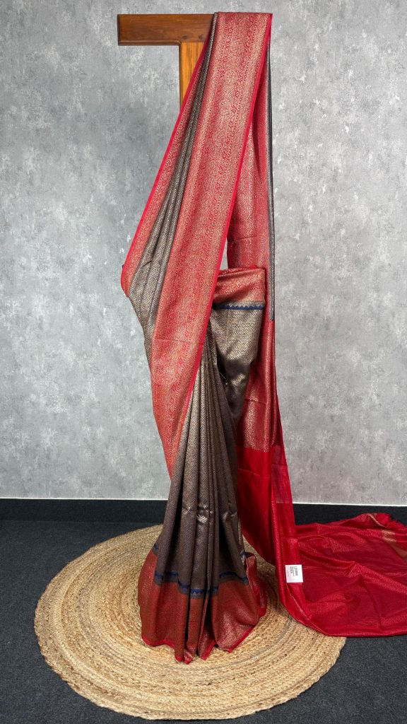 SEMI CHANDERI BROCADE BANARASI SAREE