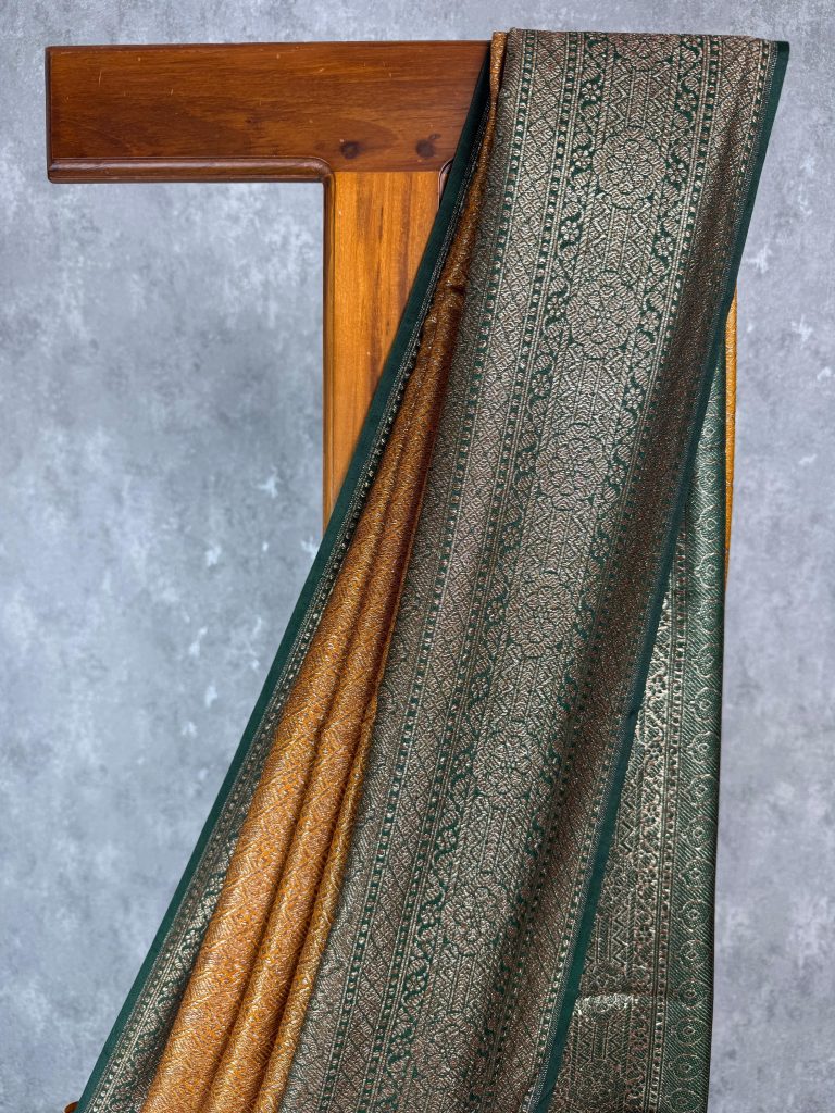 SEMI CHANDERI BROCADE BANARASI SAREE - Image 2
