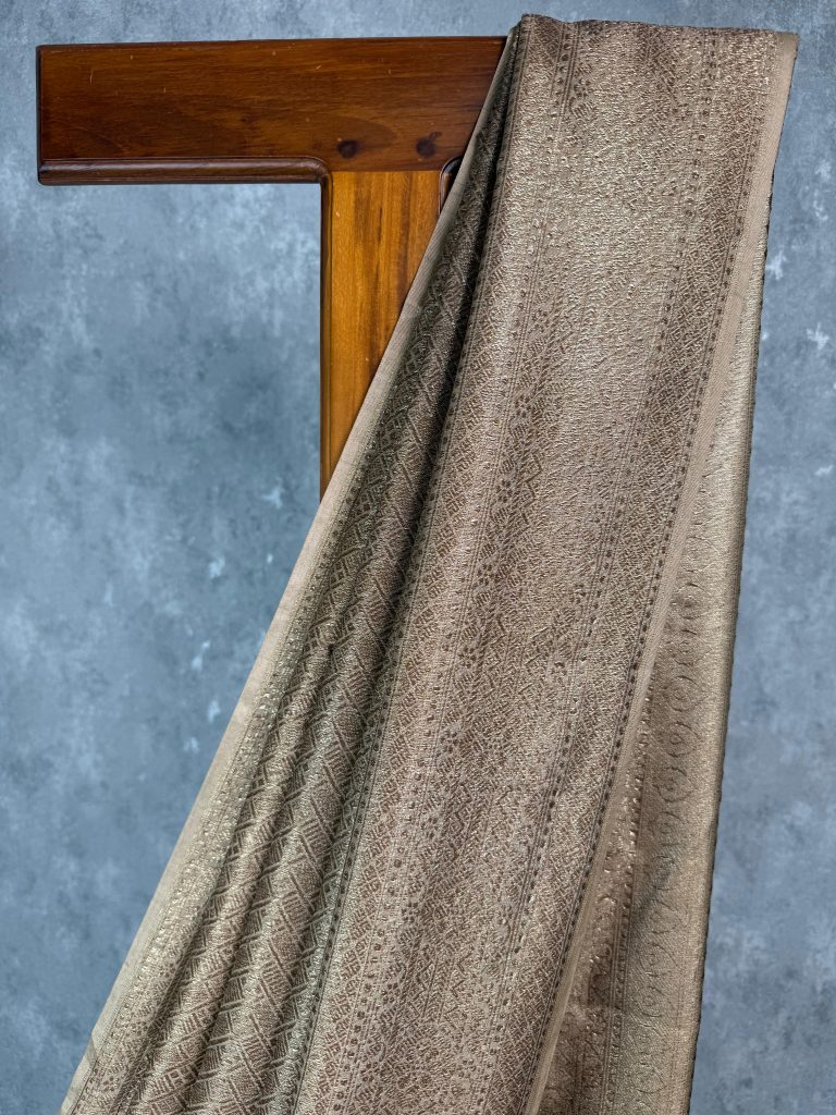 SEMI CHANDERI BROCADE BANARASI SAREE - Image 2