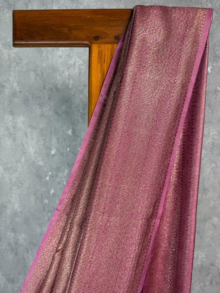 SEMI CHANDERI BROCADE BANARASI SAREE - Image 2