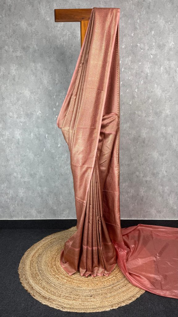 SEMI CHANDERI BROCADE BANARASI SAREE