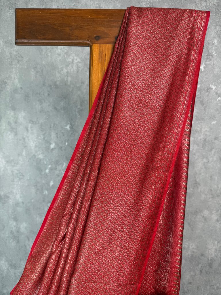 CHANDERI ANTIQUE ZARI BROCADE BANARASI SAREE - Image 2