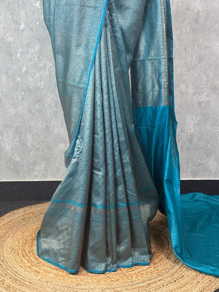 CHANDERI ANTIQUE ZARI BROCADE BANARASI SAREE - Image 3