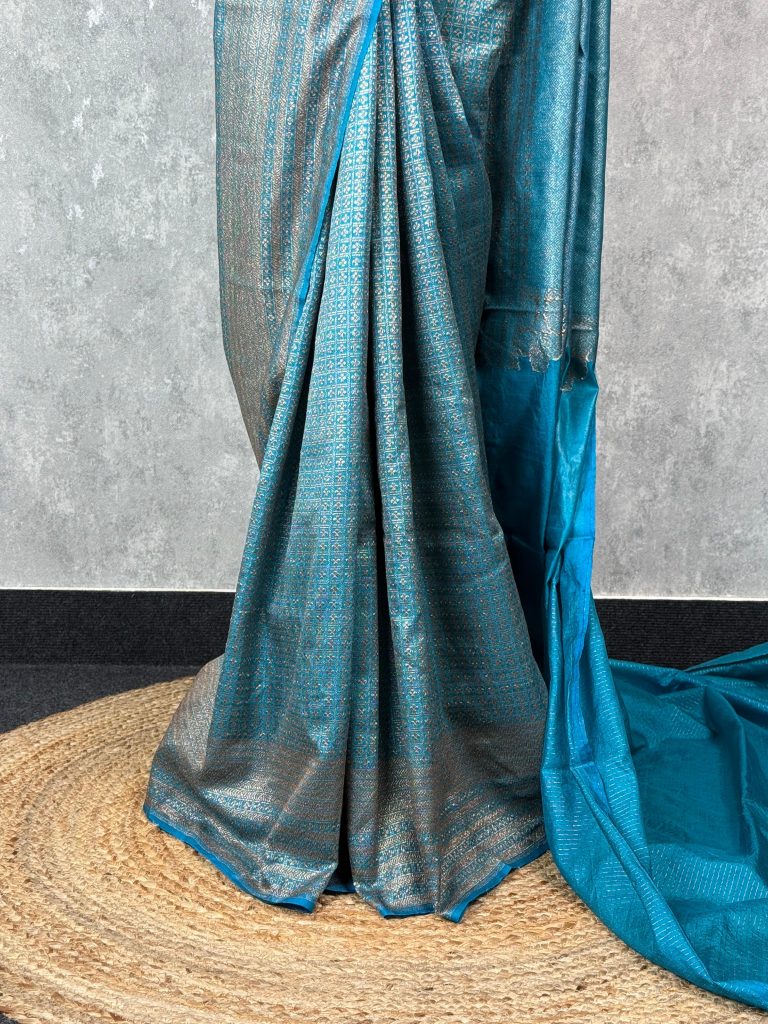 CHANDERI ANTIQUE ZARI BROCADE BANARASI SAREE - Image 3