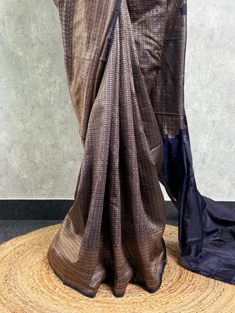CHANDERI ANTIQUE ZARI BROCADE BANARASI SAREE - Image 3