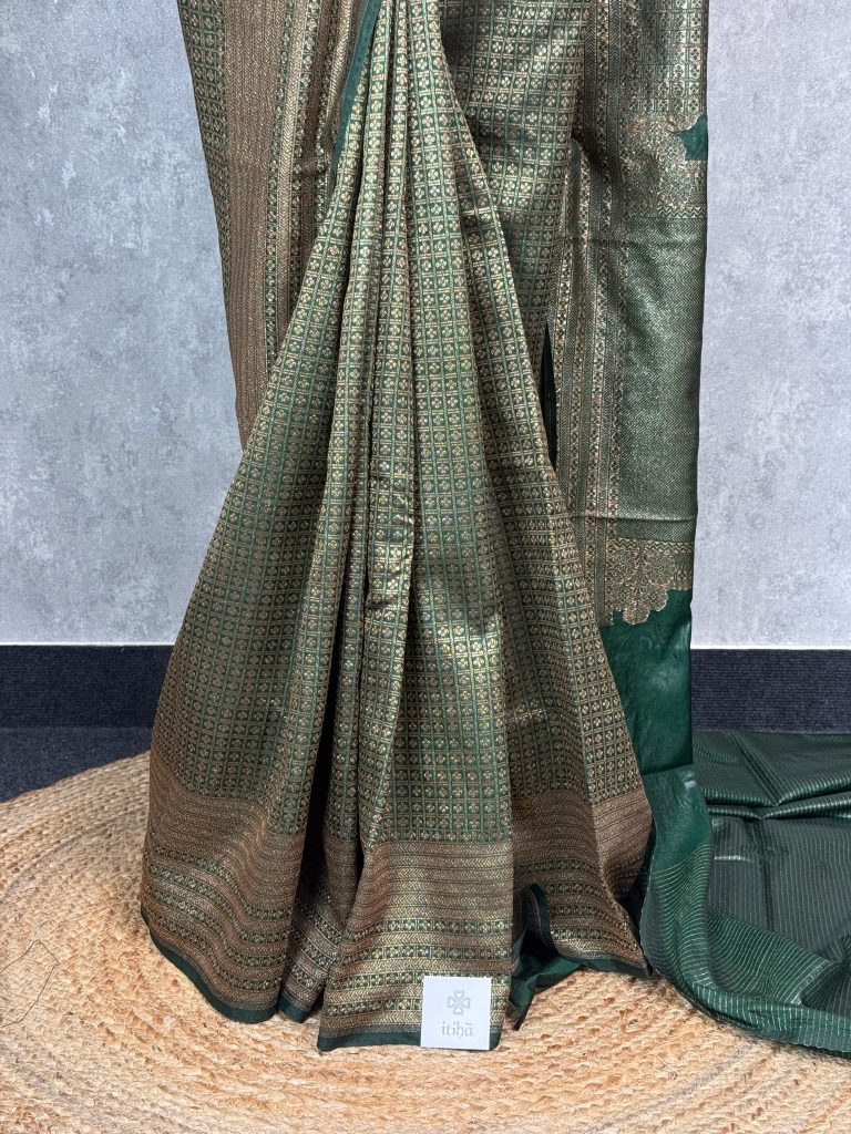 CHANDERI ANTIQUE ZARI BROCADE BANARASI SAREE - Image 3